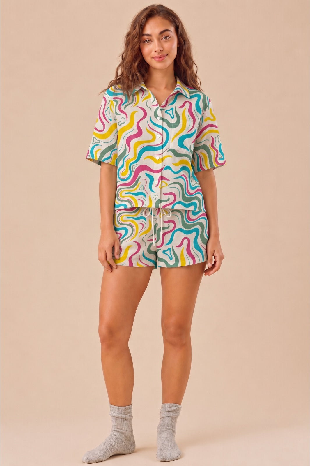 The Sunshine Slumber Cotton Night Suit Sets for Women available in 8 prints.