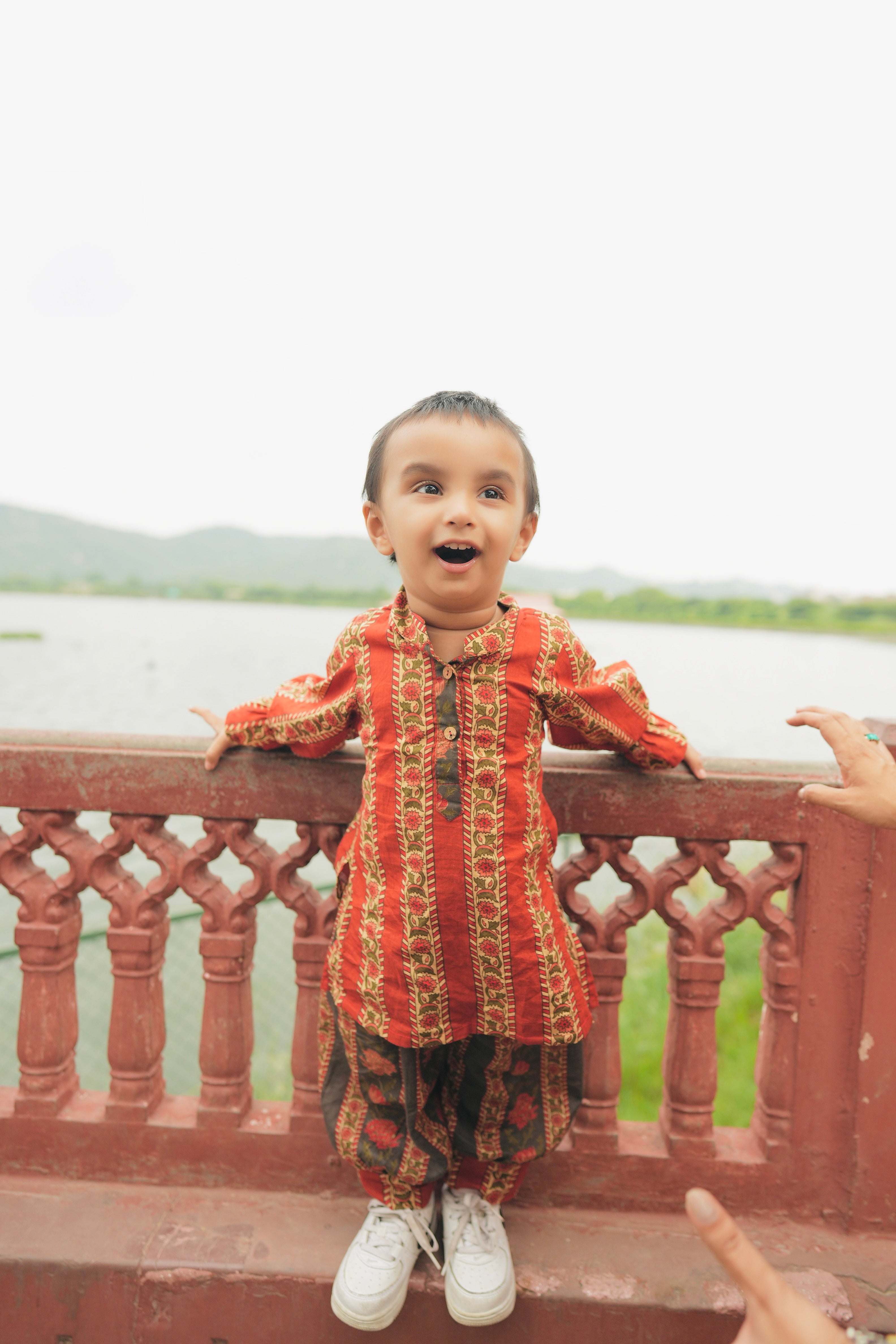 Red and Green Ethnic twinning sets for family