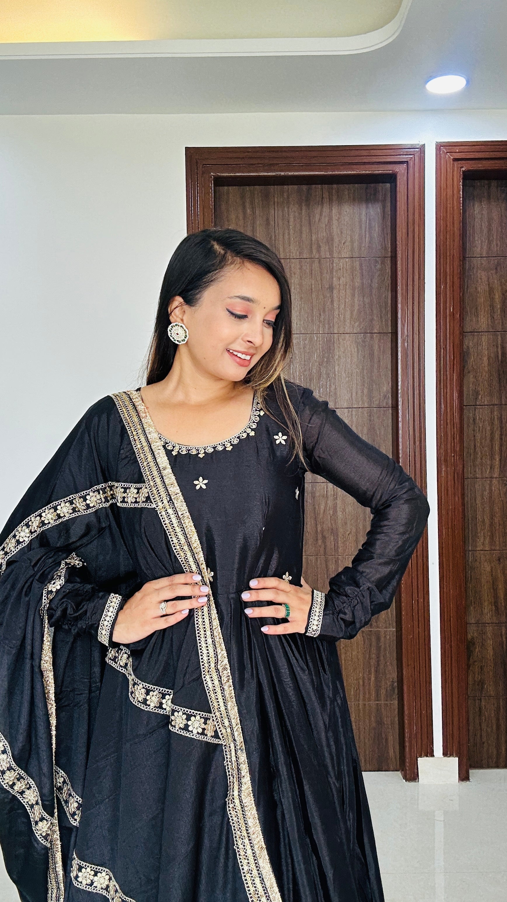 Noor-e-Nazakat Black Anarkali Suit