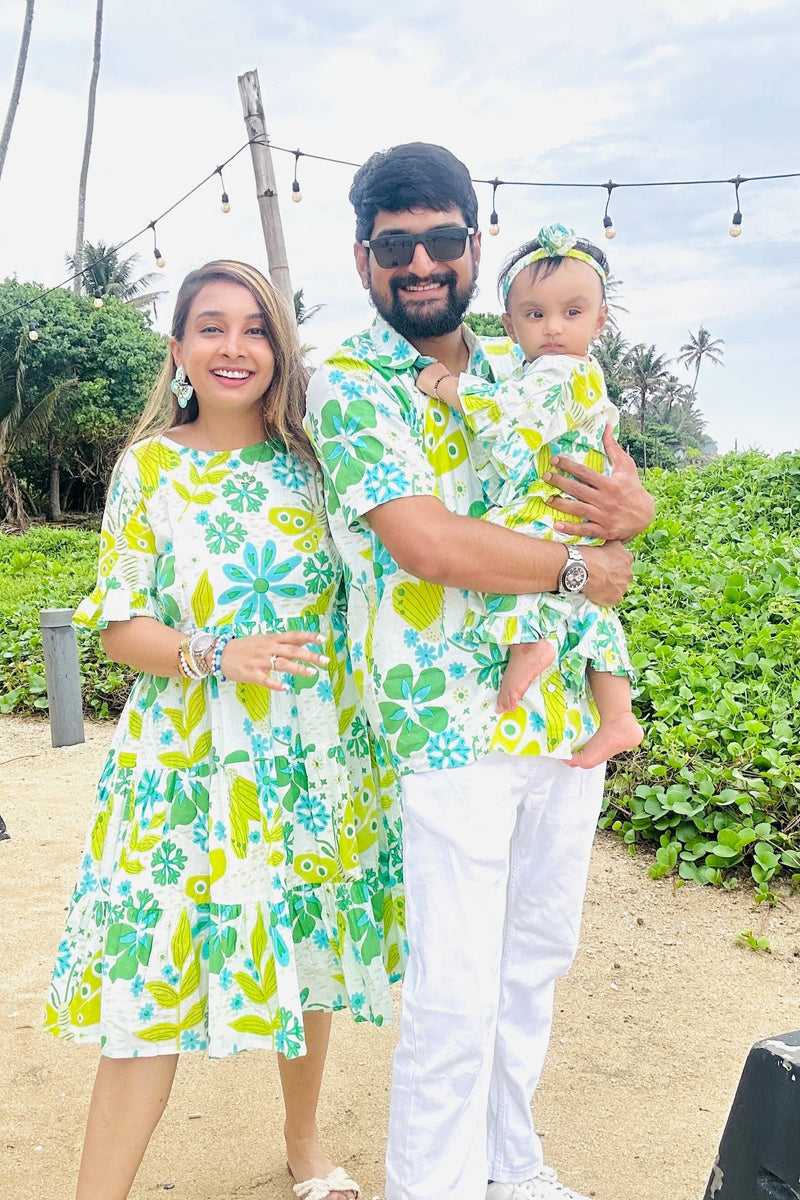 Family Twinning Sets Greenery Graphic Print Outfits