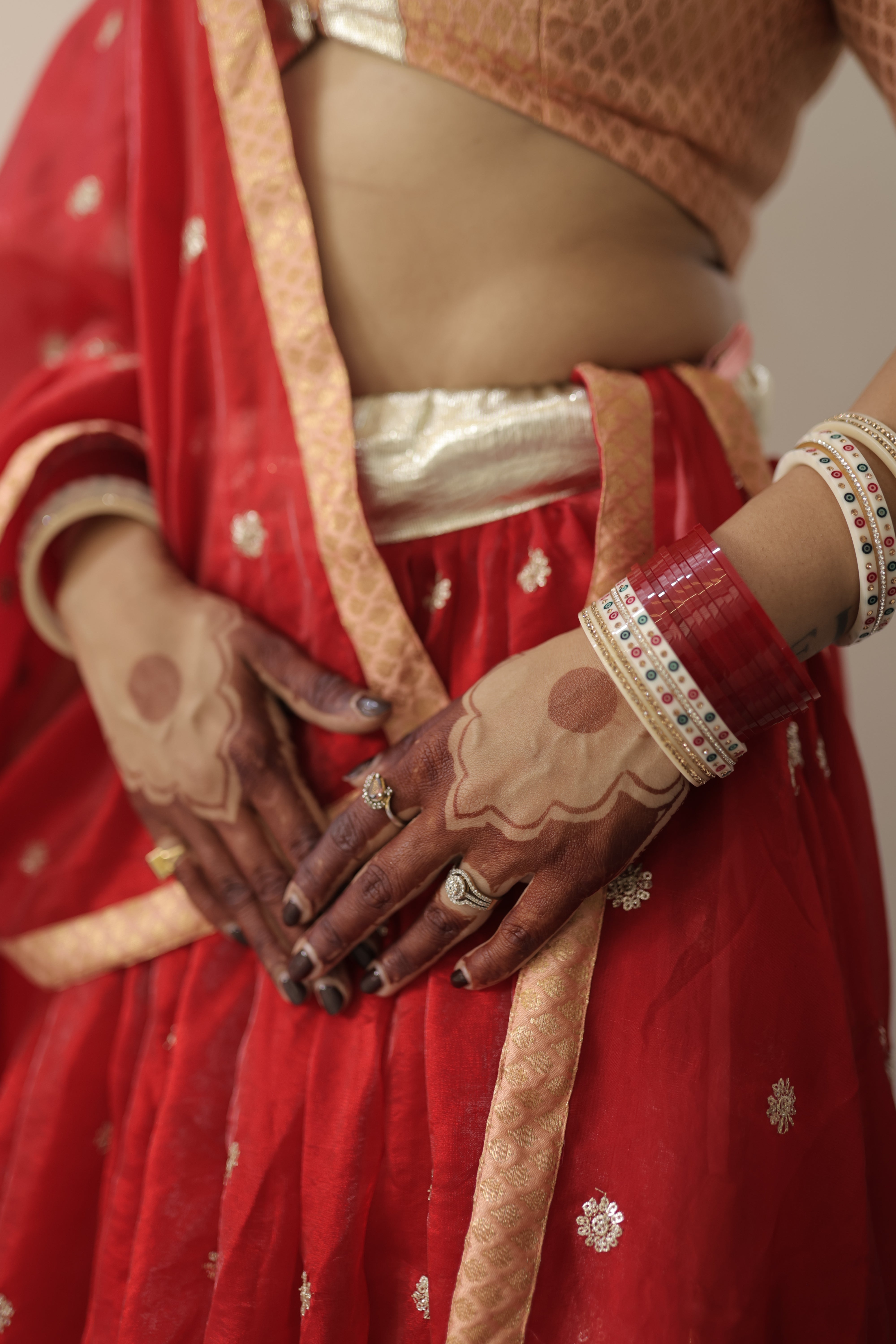 Red and Peach Lehenga Sets | Twinning Sets for Mother, Daughter, Father and Son