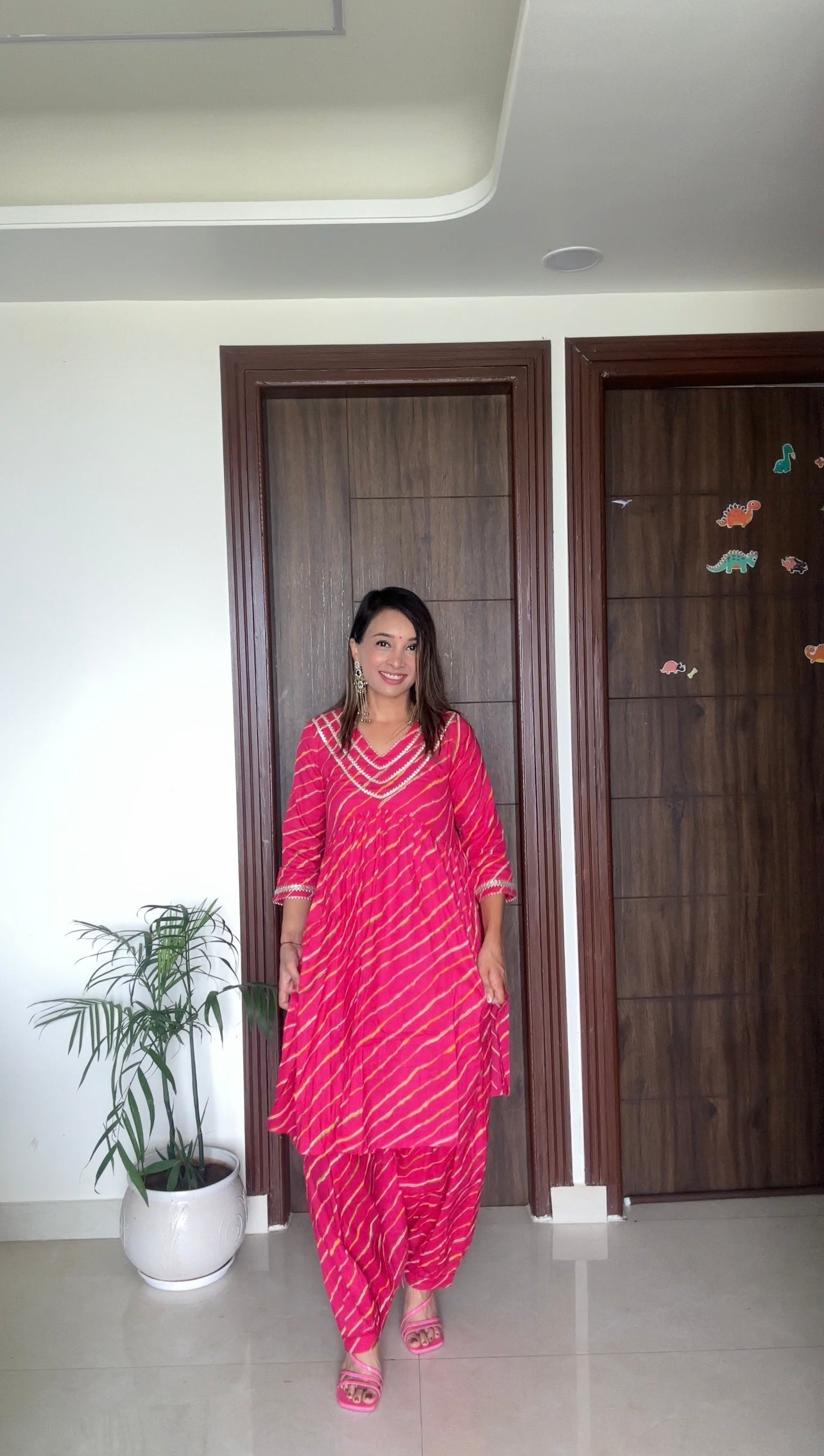 Teej and Rakhi Special Cotton Leheriya Suits available in 5 colors