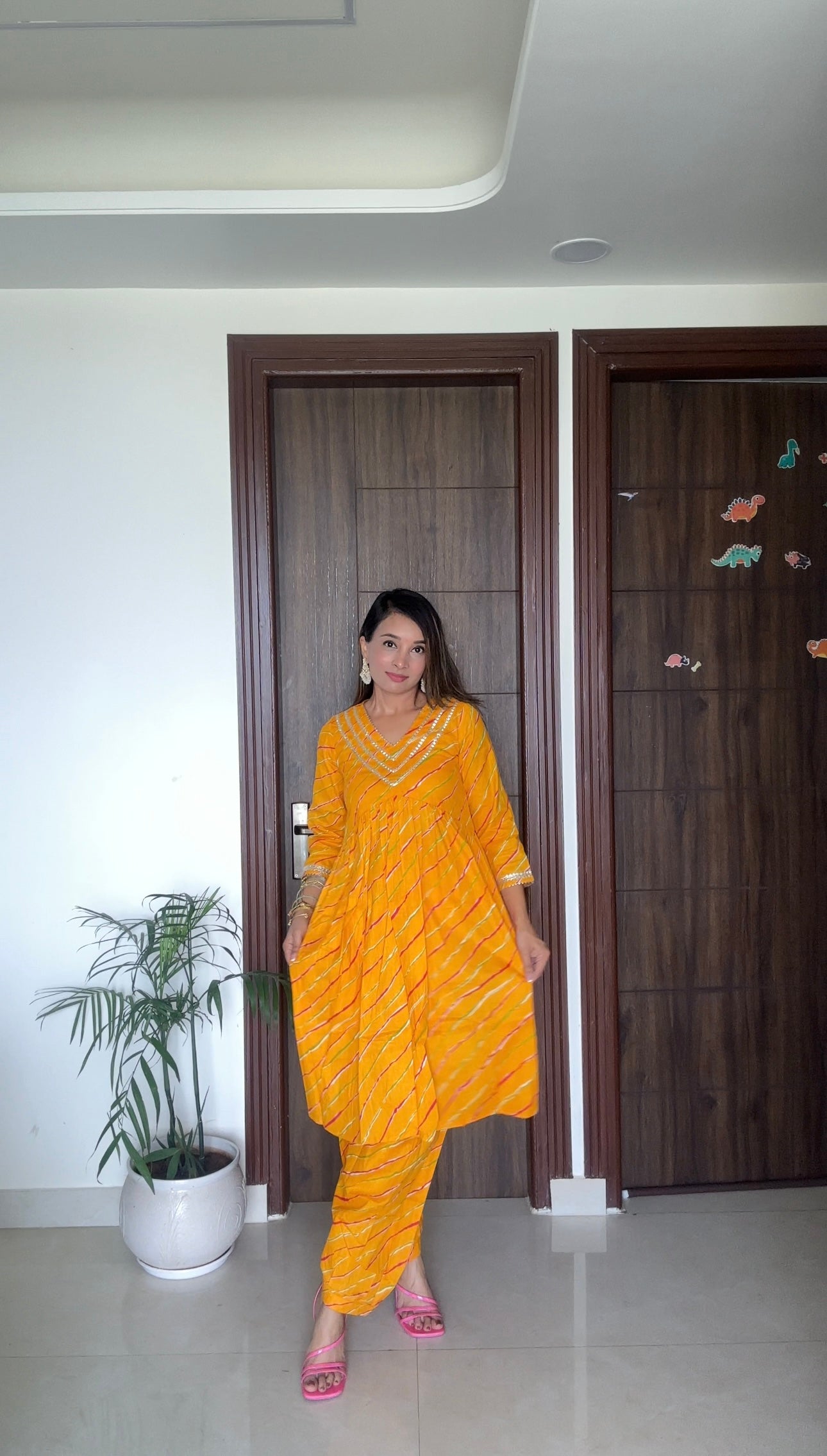 Teej and Rakhi Special Cotton Leheriya Suits available in 5 colors