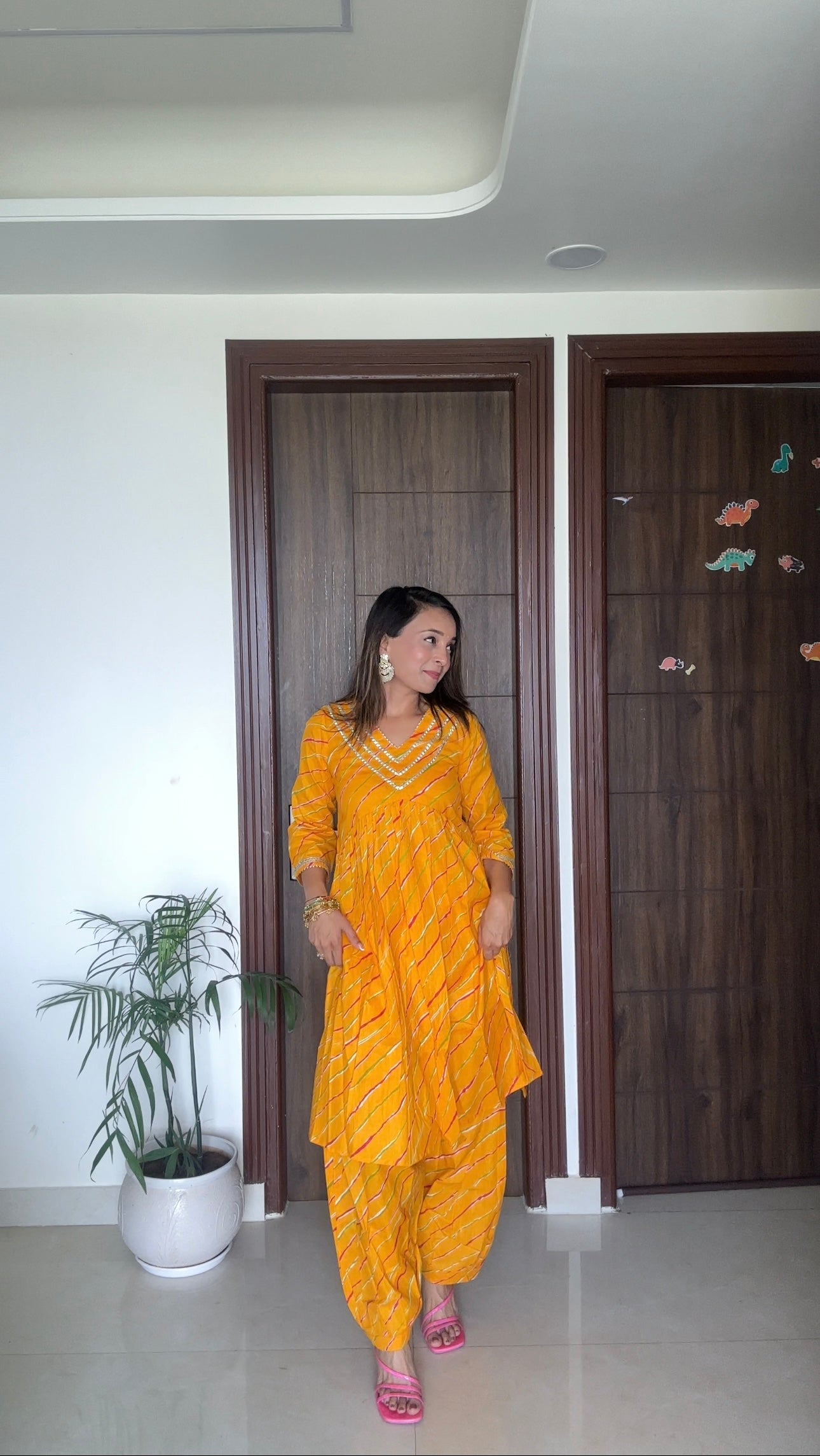Teej and Rakhi Special Cotton Leheriya Suits available in 5 colors