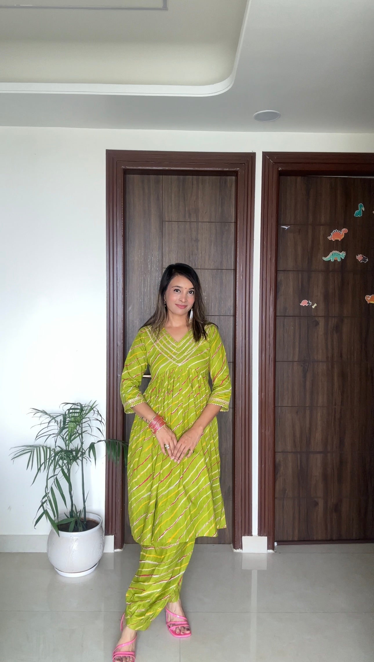 Teej and Rakhi Special Cotton Leheriya Suits available in 5 colors