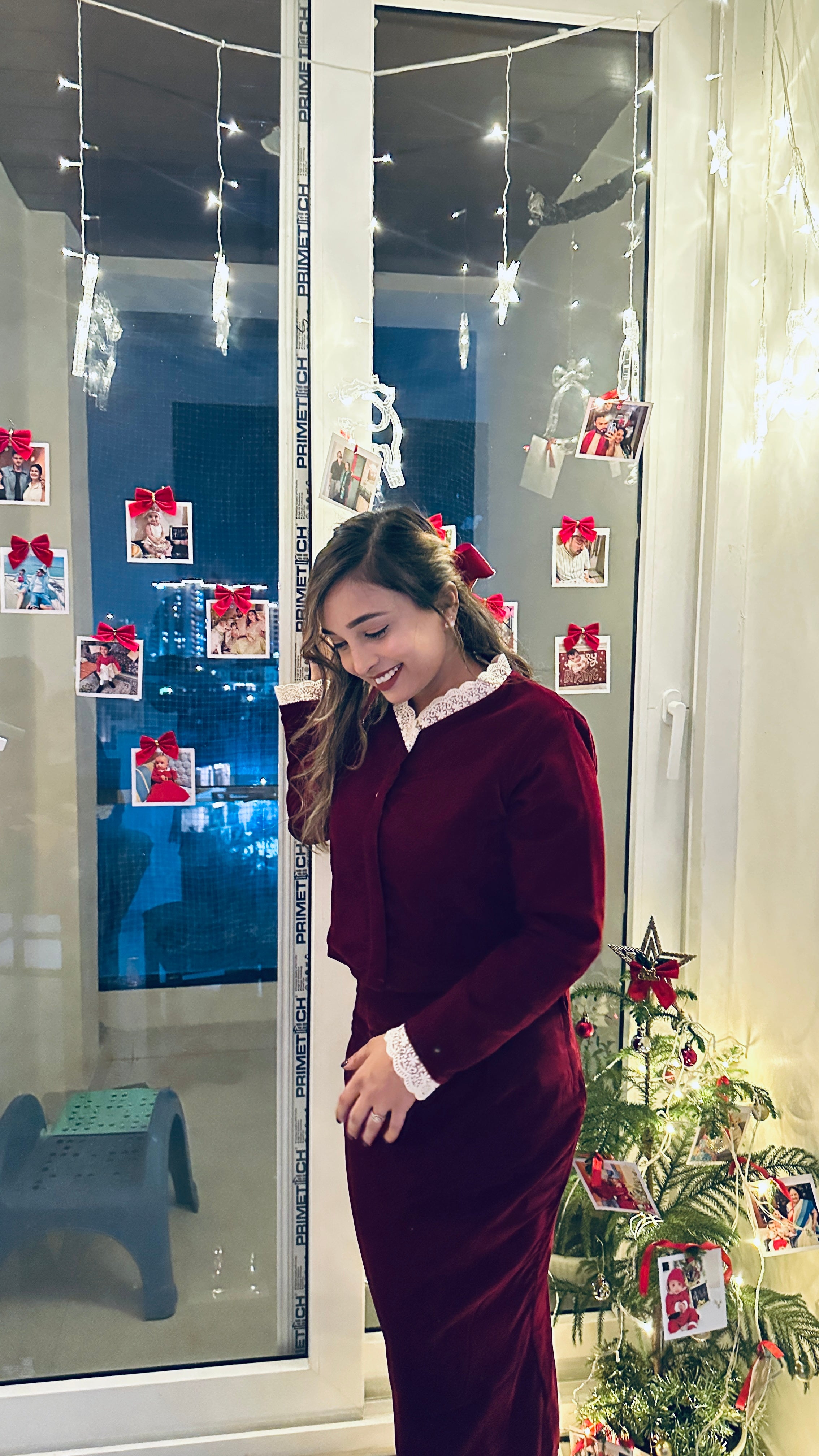 Maroon Velvet family twinning sets for winters | Perfect for christmas, new year and parties