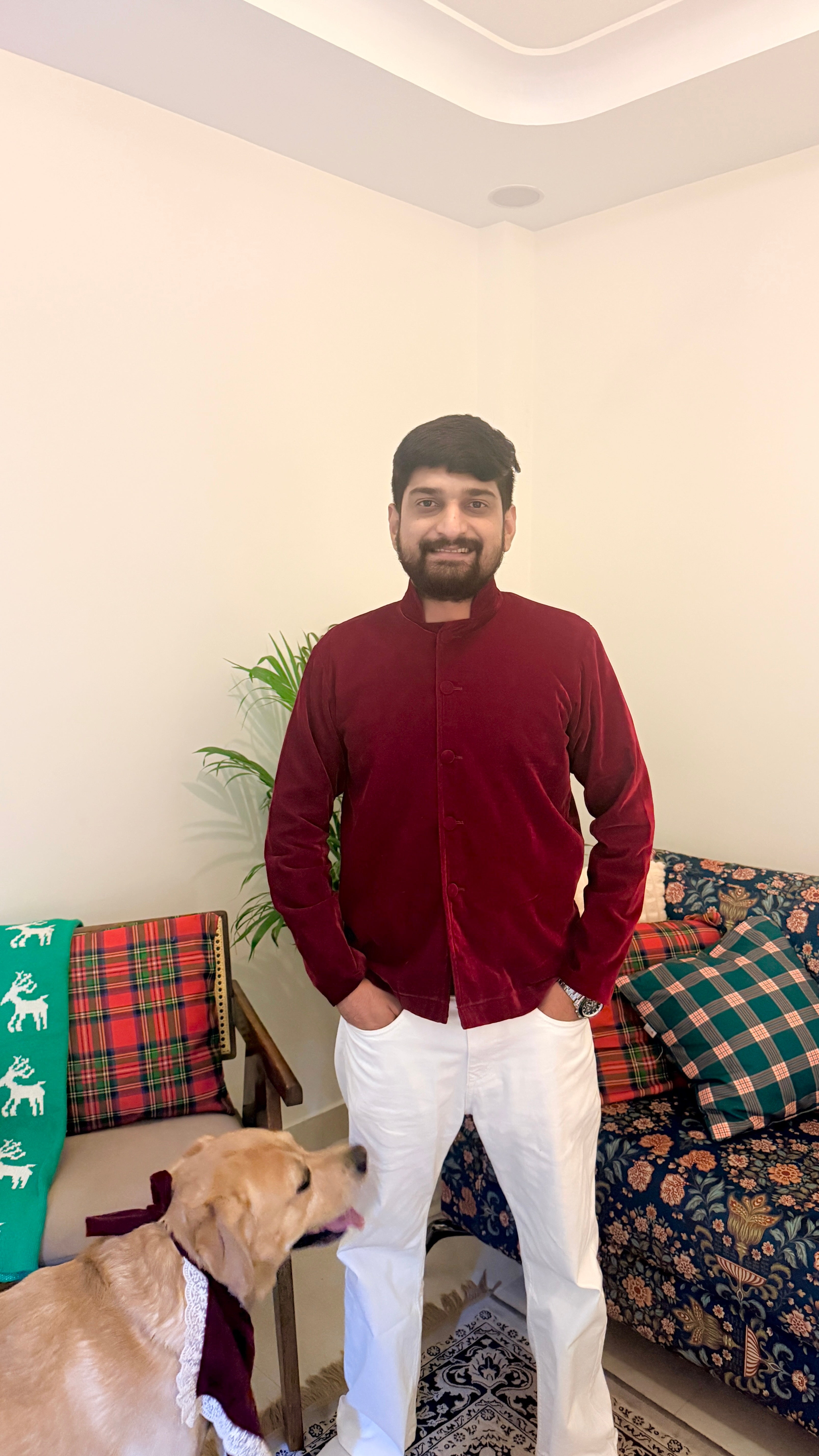 Maroon Velvet family twinning sets for winters | Perfect for christmas, new year and parties