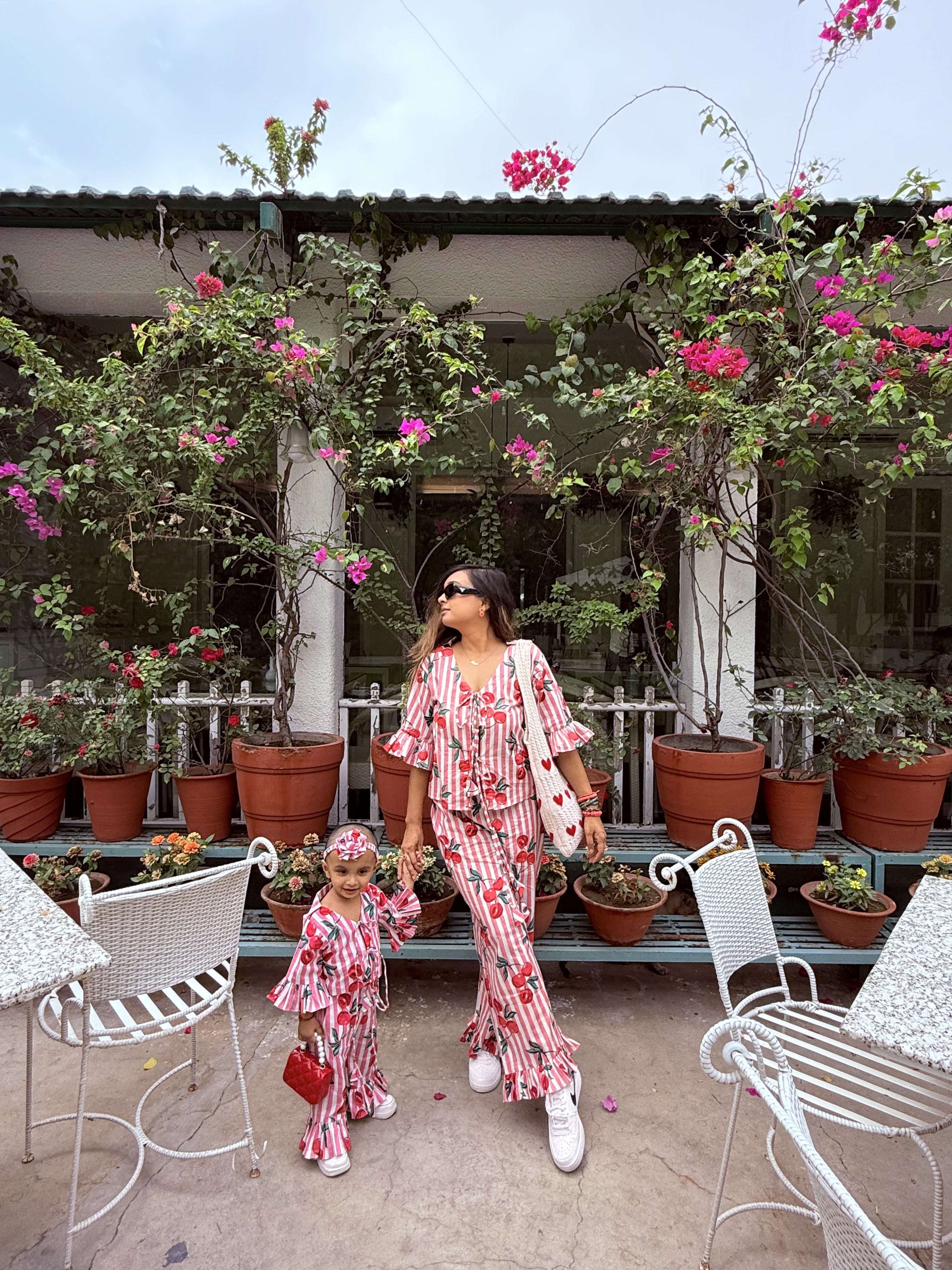 Cherry Blossom Print Cotton Co-ord Set from Mother & Daughter