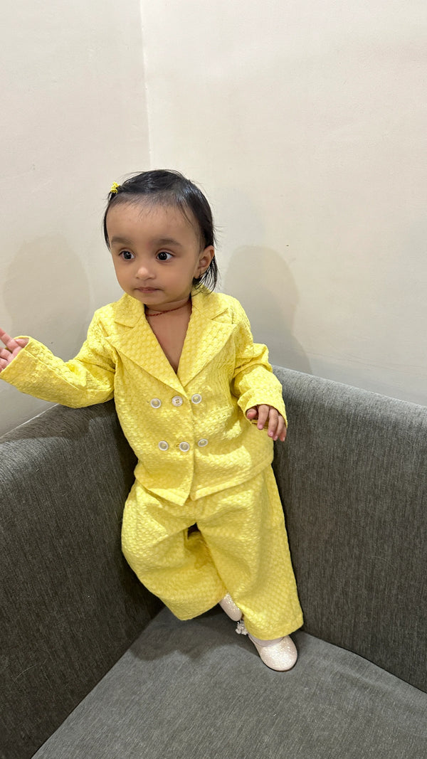 Yellow Winter Dress and Coords Set for Girl