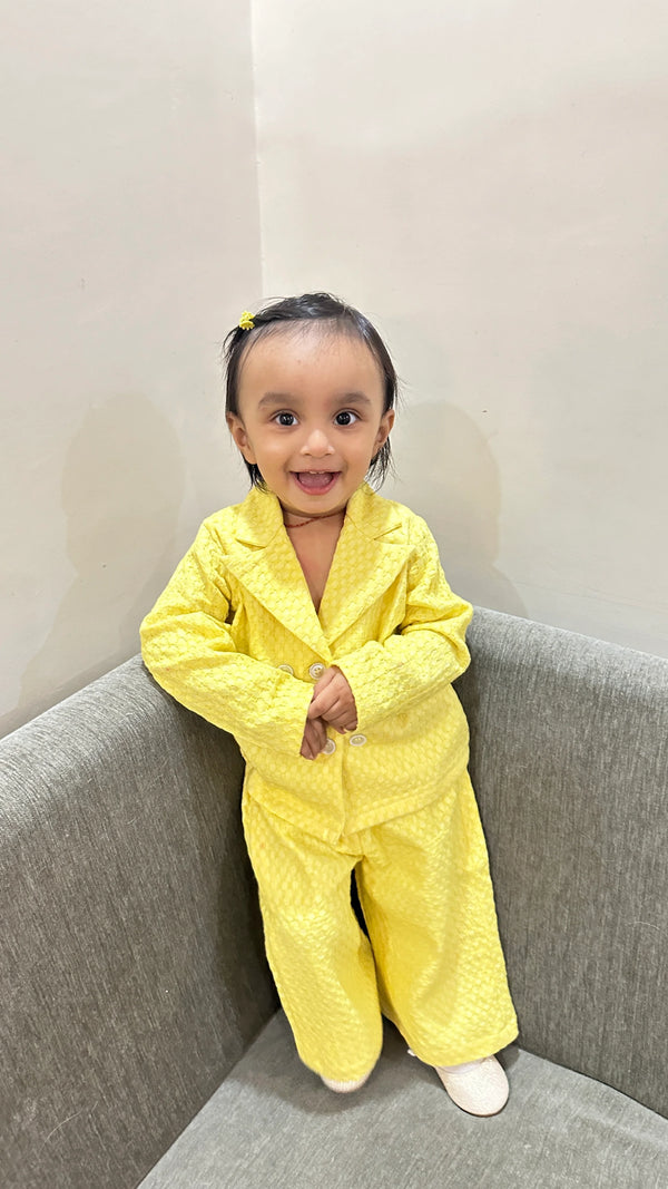 Yellow Winter Dress and Coords Set for Girl