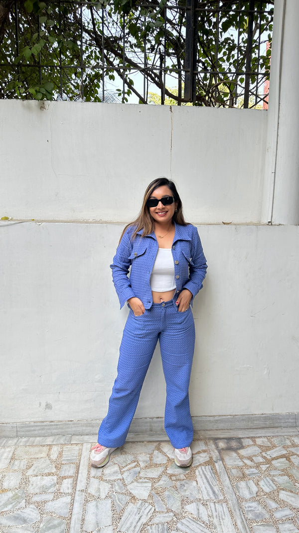 Blue Denim Style Coords set for Women