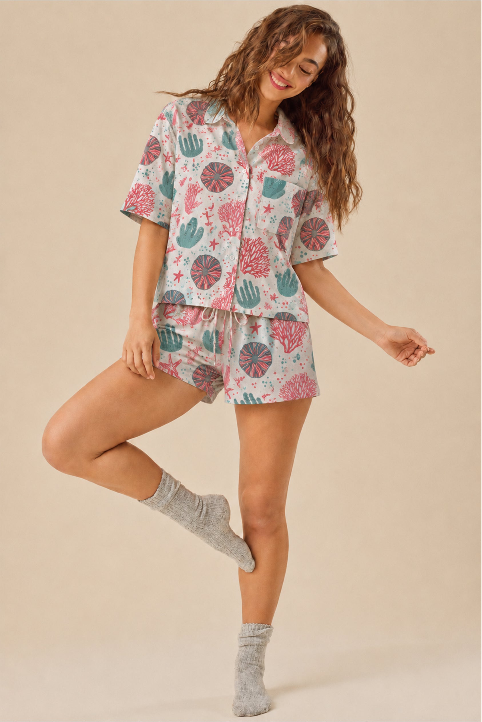 The Sunshine Slumber Cotton Night Suit Sets for Women available in 8 prints.