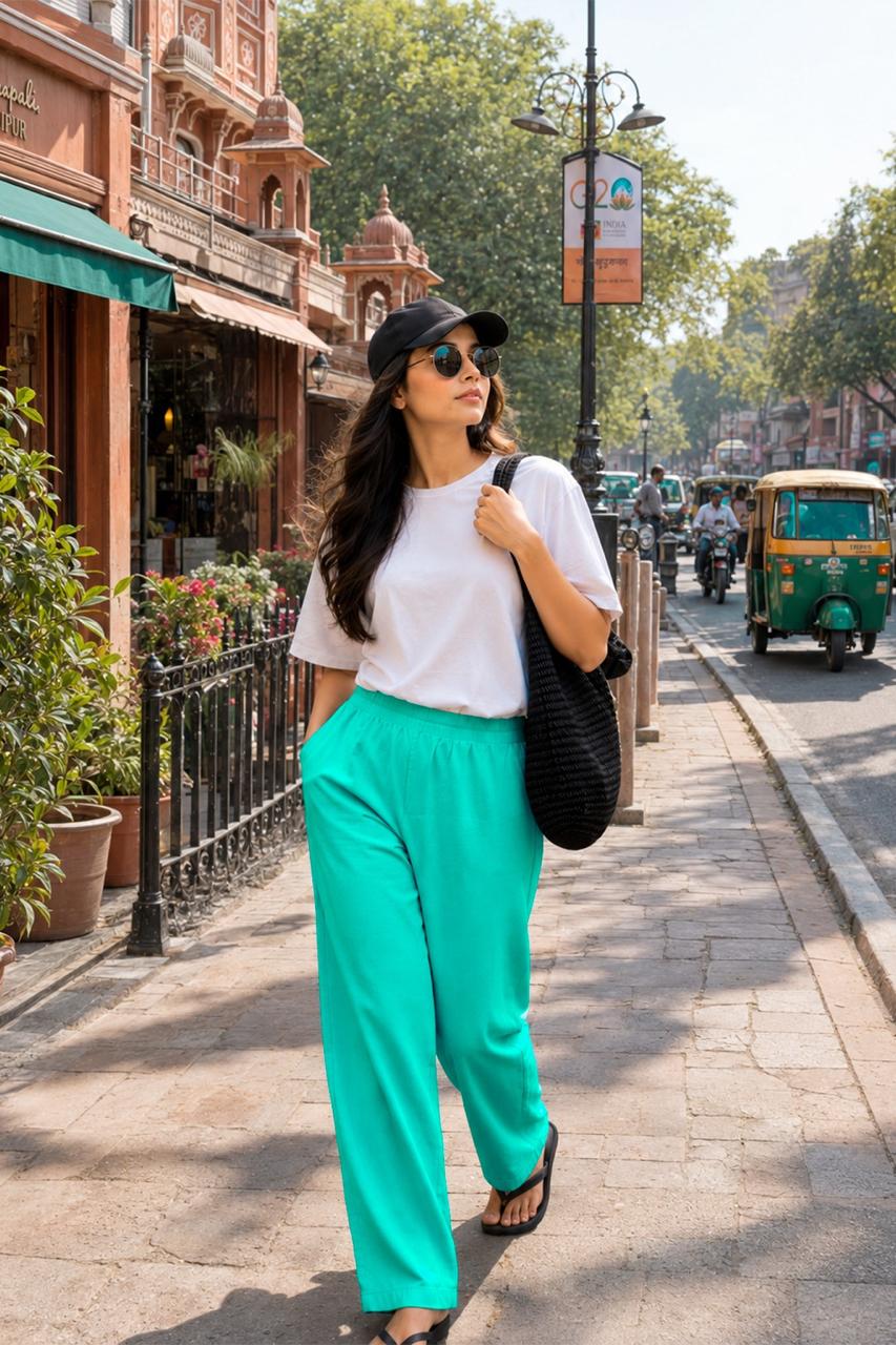 Women cotton palazzo pants for summers with pockets available in 9 colors